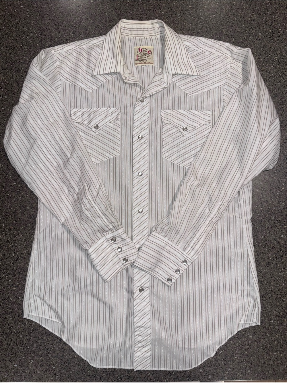 Vintage H Bar C California Ranchwear Men's Western Snap Shirt 16-35 LG Striped